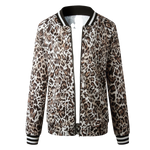 Load image into Gallery viewer, Leopard Print Zip Up Long Sleeve Jacket Outwear for Women

