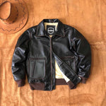 Load image into Gallery viewer, Vintage Men&#39;s Air Force A2 Leather Flight Top Gun Jacket Full Zip
