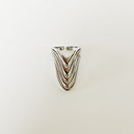 Load image into Gallery viewer, Vintage Taxco Streamlined Wave Hollow Badge 925 Sterling Silver Open Ring
