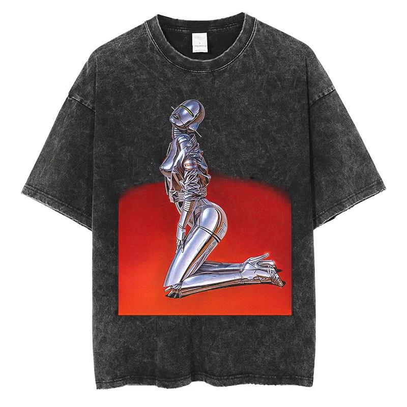 Grunge Fashion Show Robot Lady Graphic T-Shirt Y2K Style